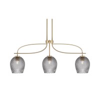 Cavella 3 Light Island Light Shown In New Age Brass Finish With 7.5