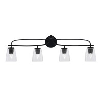 Cavella 4 Light Bath Bar Shown In Matte Black Finish With 4.5