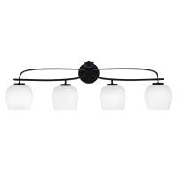 Cavella 4 Light Bath Bar Shown In Matte Black Finish With 6