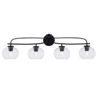 Cavella 4 Light Bath Bar Shown In Matte Black Finish With 7