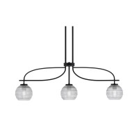 Cavella 3 Light Island Light Shown In Matte Black Finish With 6