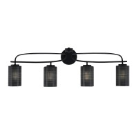 Cavella 4 Light Bath Bar Shown In Matte Black Finish With 4