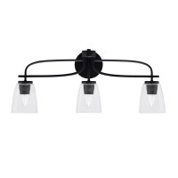 Cavella 3 Light Bath Bar Shown In Matte Black Finish With 4.5