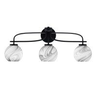 Cavella 3 Light Bath Bar Shown In Matte Black Finish With 5.75