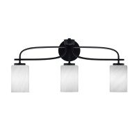 Cavella 3 Light Bath Bar Shown In Matte Black Finish With 4