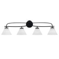 Cavella 4 Light Bath Bar Shown In Matte Black Finish With 7