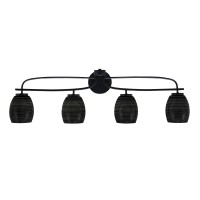 Cavella 4 Light Bath Bar Shown In Matte Black Finish With 5