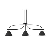 Cavella 3 Light Island Light Shown In Matte Black Finish With 7