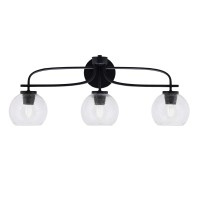 Cavella 3 Light Bath Bar Shown In Matte Black Finish With 5.75