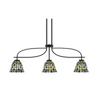 Cavella 3 Light Island Light Shown In Matte Black Finish With 7