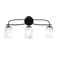 Cavella 3 Light Bath Bar Shown In Matte Black Finish With 4