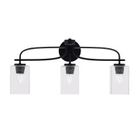 Cavella 3 Light Bath Bar Shown In Matte Black Finish With 4