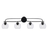 Cavella 4 Light Bath Bar Shown In Matte Black Finish With 5.75