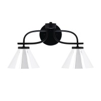 Cavella 2 Light Bath Bar In Matte Black Finish With 7