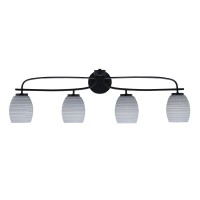 Cavella 4 Light Bath Bar Shown In Matte Black Finish With 5