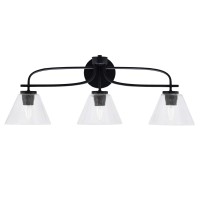 Cavella 3 Light Bath Bar Shown In Matte Black Finish With 7