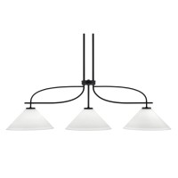 Cavella 3 Light Island Light Shown In Matte Black Finish With 12