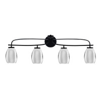 Cavella 4 Light Bath Bar Shown In Matte Black Finish With 5