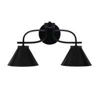 Cavella 2 Light Bath Bar In Matte Black Finish With 7