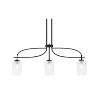 Cavella 3 Light Island Light Shown In Matte Black Finish With 5