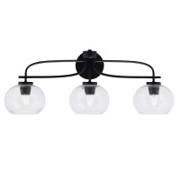 Cavella 3 Light Bath Bar Shown In Matte Black Finish With 7