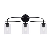 Cavella 3 Light Bath Bar Shown In Matte Black Finish With 4