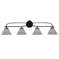 Cavella 4 Light Bath Bar Shown In Matte Black Finish With 7