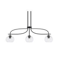 Cavella 3 Light Island Light Shown In Matte Black Finish With 7