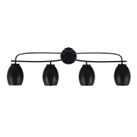 Cavella 4 Light Bath Bar Shown In Matte Black Finish With 5