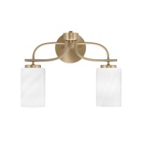 Cavella 2 Light Bath Bar Shown In New Age Brass Finish With 4