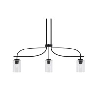 Cavella 3 Light Island Light Shown In Matte Black Finish With 4