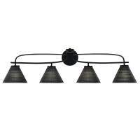 Cavella 4 Light Bath Bar Shown In Matte Black Finish With 7