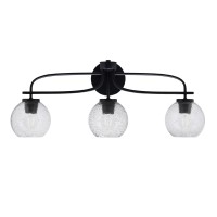 Cavella 3 Light Bath Bar Shown In Matte Black Finish With 5.75