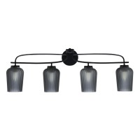 Cavella 4 Light Bath Bar Shown In Matte Black Finish With 5