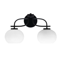 Cavella 2 Light Bath Bar In Matte Black Finish With 7