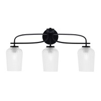 Cavella 3 Light Bath Bar Shown In Matte Black Finish With 5