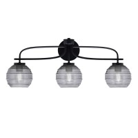 Cavella 3 Light Bath Bar Shown In Matte Black Finish With 6