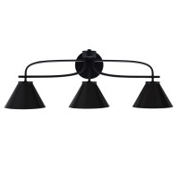 Cavella 3 Light Bath Bar Shown In Matte Black Finish With 7