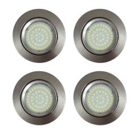 Marvix 4 X Led Spot Lights 12V 24V Tilting Lens 3W Dimmable Warm White 3000K Directional Recessed Downlights For Motorhome, Caravan, Boat