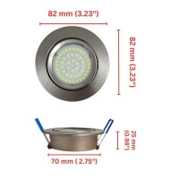 Marvix 4 X Led Spot Lights 12V 24V Tilting Lens 3W Dimmable Warm White 3000K Directional Recessed Downlights For Motorhome, Caravan, Boat