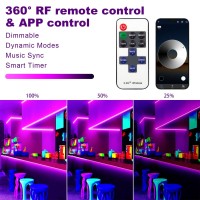 Tendist 100Ft Black Light Led Strip App Control Black Light For Glow Party With Remote Smart Purple Neon Blacklight Strip Adhe