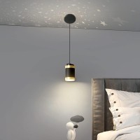 Kinlams Indoor Projection Pendant Lamp Lighting Nordic Ceiling Lamp Bedside Star-Shaped Ceiling Living Room Chandelier Restaurant Light Creative Design Personality Star Moon Shaped Bedroom Chandelier