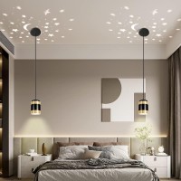 Kinlams Indoor Projection Pendant Lamp Lighting Nordic Ceiling Lamp Bedside Star-Shaped Ceiling Living Room Chandelier Restaurant Light Creative Design Personality Star Moon Shaped Bedroom Chandelier