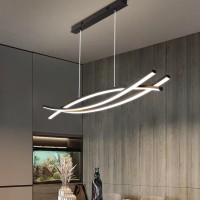 Stomee Led Pendant Lights Dimmable Dining Table Dining Room Pendant Lamp With Remote Control Pendant Lamp Living Room Kitchens Pendant Lamp Modern Chandelier Office Kitchen Lamp (Black, 39.3In)