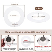 Awclub White Goof Trim Ring For 6 Inch Recessed Cans Downlights For Ceiling Light Fixtures 4 Pack 63Inch Inner Diameter 86