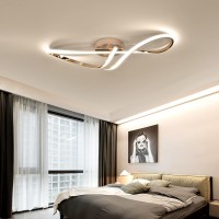 Stomee Ceiling Lamp Led Ceiling Light Living Room Dimmable Ceiling Lamp Modern Living Room Lamp With Remote Control Bedroom Chandelier Bedroom Dining Room Kitchen Lighting (Gold, 31.5In)