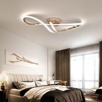 Stomee Ceiling Lamp Led Ceiling Light Living Room Dimmable Ceiling Lamp Modern Living Room Lamp With Remote Control Bedroom Chandelier Bedroom Dining Room Kitchen Lighting (Gold, 31.5In)