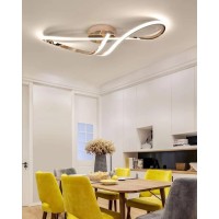 Stomee Ceiling Lamp Led Ceiling Light Living Room Dimmable Ceiling Lamp Modern Living Room Lamp With Remote Control Bedroom Chandelier Bedroom Dining Room Kitchen Lighting (Gold, 31.5In)