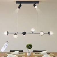 Oranoor Modern Globe Pendant Light 47In Dimmable Led Black Chandelier Light Fixture Linear Hanging Pendant Light Fixtures Bubb