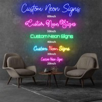 Personalised Led Light Signs For Wall Decoration Neon Signs For Home Bedroom Decor Wedding Bar Party Neon Light Lettering Birthday Gifts Light Sign Neon Sign (25-127 Cm, 1-3 Lines)